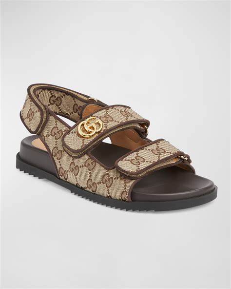 gucci monogram slingback|Gucci moritz canvas sandals.